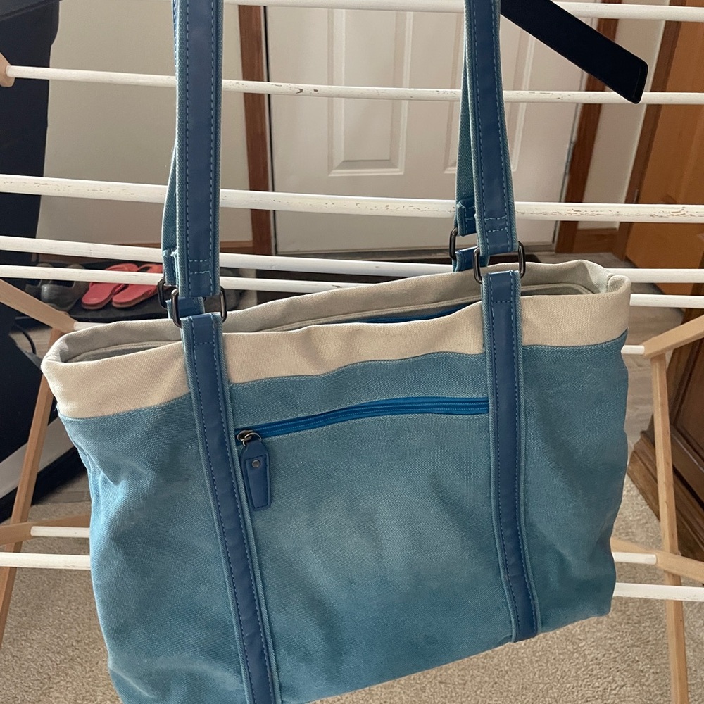 Blue and Cream Tote Bag